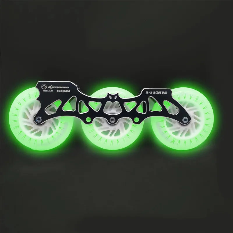 3 wheels 110mm 4 wheels 80mm 243mm inline skates frame M7 alloy roller patines skating base 3X110mm 4X80mm super light