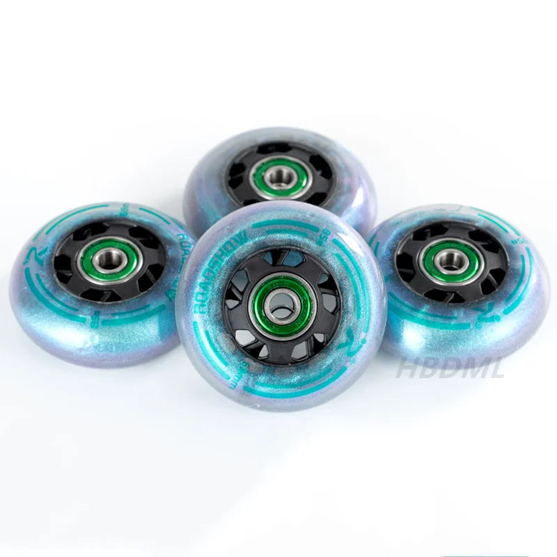 Roller Skate Wheel 62/64/68/70/72/76/80mm Inline Skates Rock Fancy Wheel PU Tyres Wear-resistant 83A/85A/90A/93A Bearing