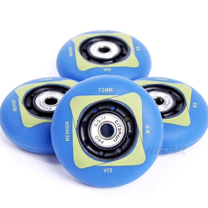 Roller Skate Wheel 62/64/68/70/72/76/80mm Inline Skates Rock Fancy Wheel PU Tyres Wear-resistant 83A/85A/90A/93A Bearing