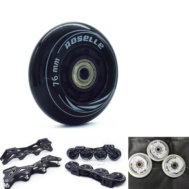 8 pcs/set 80mm 76mm 72mm 90A Rollers Inline Skates Slalom Skates Wheel For Adult Powerslide Patines skating Roller Wheels ABEC-7
