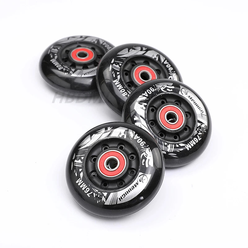 Roller Skate Wheel 62/64/68/70/72/76/80mm Inline Skates Rock Fancy Wheel PU Tyres Wear-resistant 83A/85A/90A/93A Bearing