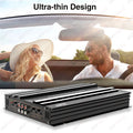 Car Audio High Power Amplifier 4 Channel High Power Aluminum Alloy 12V Stereo Surround Passive Car Audio Amplifier Black