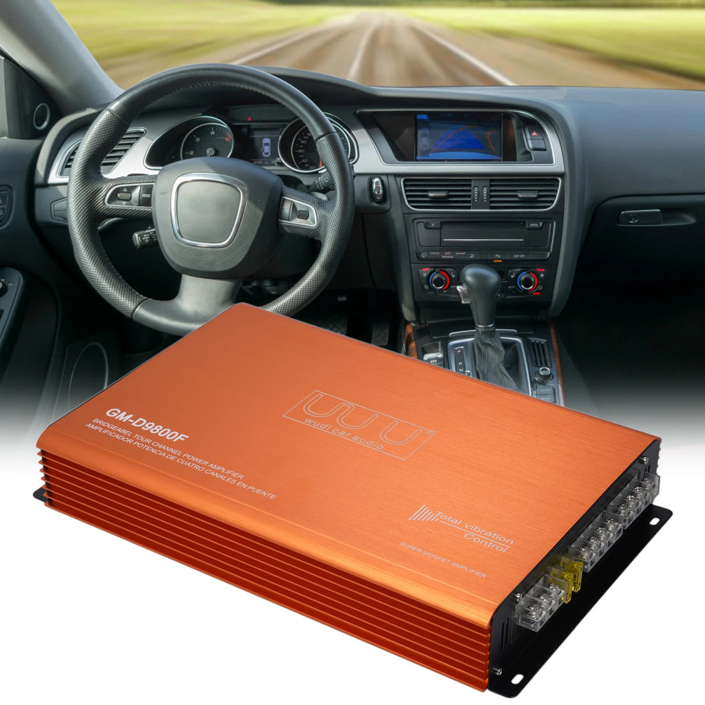 12 V Car Audio Wudi Audio Systems 4 Channel Car Amplifier 4x100W 4-16 Ohm Stable Audio Power Amplifier Premium Aluminum Alloy