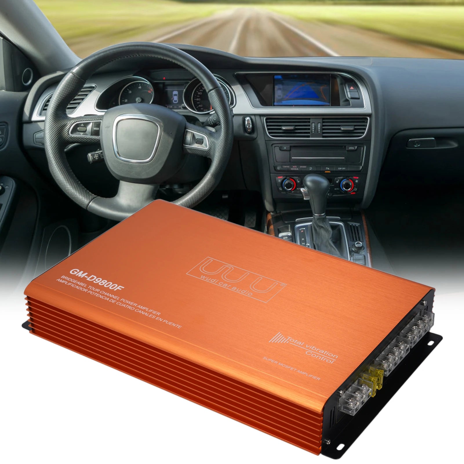 12 V Car Audio Wudi Audio Systems 4 Channel Car Amplifier 4x100W 4-16 Ohm Stable Audio Power Amplifier Premium Aluminum Alloy
