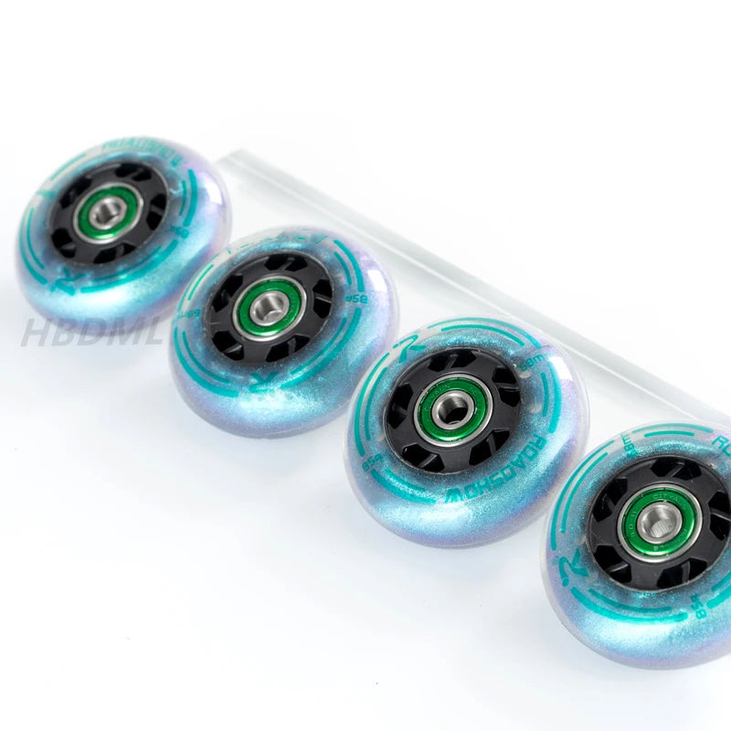 Roller Skate Wheel 62/64/68/70/72/76/80mm Inline Skates Rock Fancy Wheel PU Tyres Wear-resistant 83A/85A/90A/93A Bearing